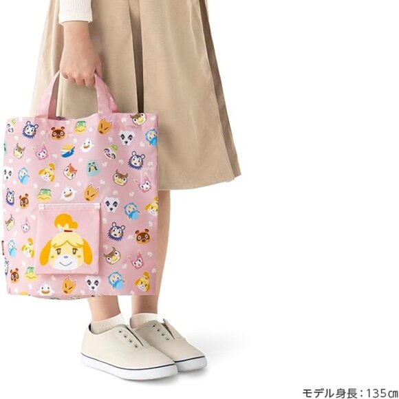 Animal Crossing Reusable Tote Eco Bag Nintendo Tokyo Osaka Pink Japan Wrapping - Picture 3 of 7
